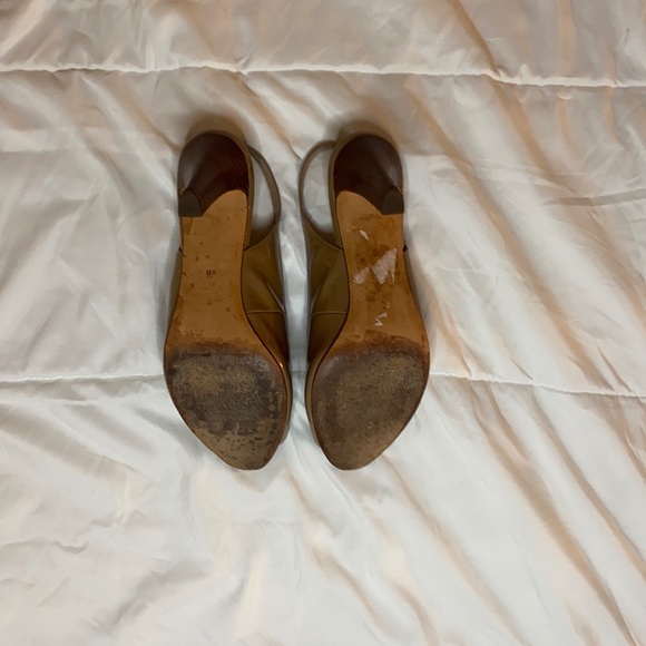 Cole Haan Peep Toe Sling Back Wood Heel - Picture 2 of 4